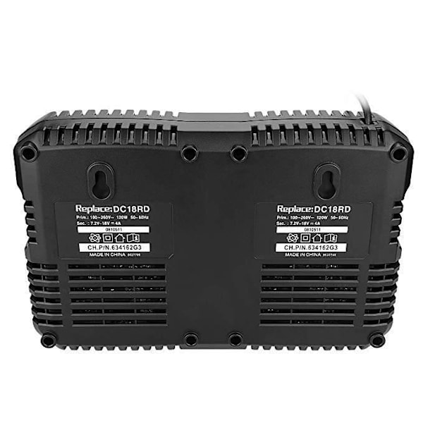 Udskiftningshurtigoplader til dobbelt 14,4V til 18V Makita Li-ion batteri BL1830 BL1850 BL1815 BL1860 elværktøj Svart