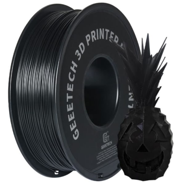GEEETECH Sort 3D PLA Filament 1,75 mm 1 kg til 3D-printer, 1 kg 1 spole, 0,02 mm høj præcision