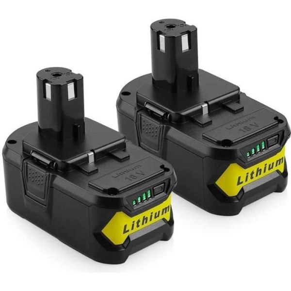 2 pakker 18V 4,0Ah Li-ion-batterierstatning til Ryobi 18V ONE+ P108 P107 P104 P105 P102 P103 Trådløst værktøj