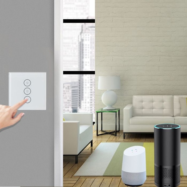 4st ljusbrytare, WiFi-ansluten Smart Bulb Switch, Alexa och Google Home Connected Blinds