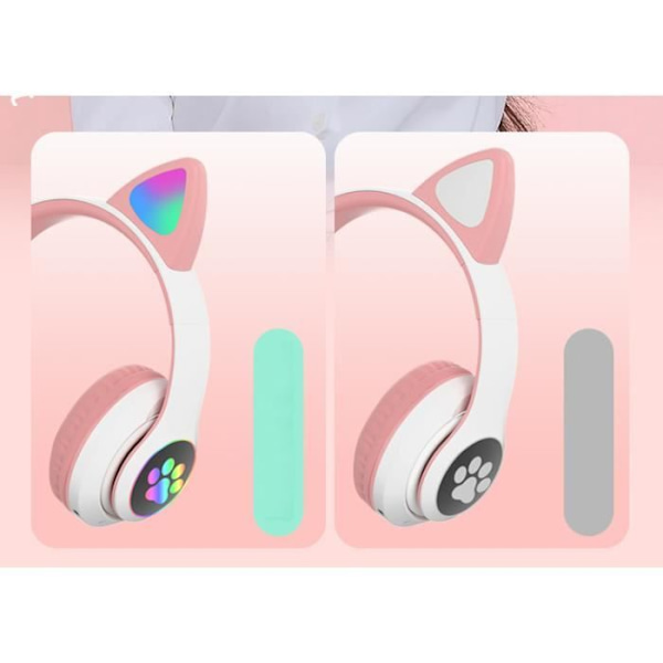 Genopladeligt og foldbart LED trådløst gaming-headset med indbygget mikrofon og Bluetooth Cute Noise Cancellation Livestreaming