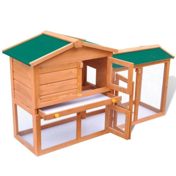 Stor utomhushydda för små husdjur 140 x 46 x 85 cmTrä