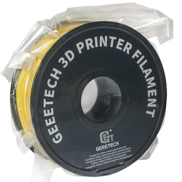 GEEETECH Gul 3D PLA-filament 1,75 mm 1 kg ledning til 3D-printer, 1 kg 1 spole, 0,02 mm høj præcision