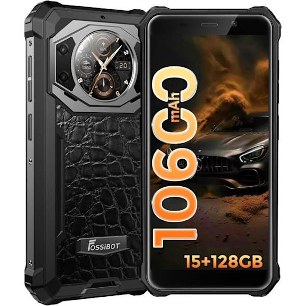 FOSSiBOT F101 PRO Robust smartphone 10600mAh med skärm på baksidan 8GB + 128GB Android 13.0 NFC 5.45''