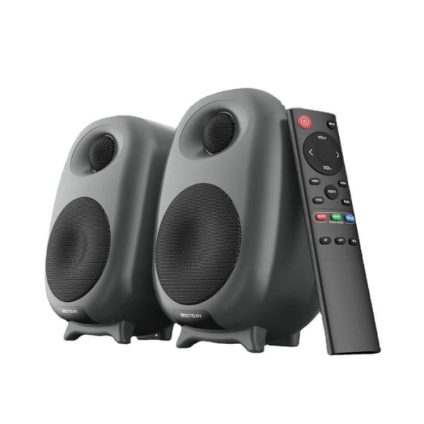 PC-högtalare 2x50W HiFi Active Speakers Bluetooth 5.0 Bass Högtalarpar för TV/PC/telefon/Pad med fjärrkontroll Svart