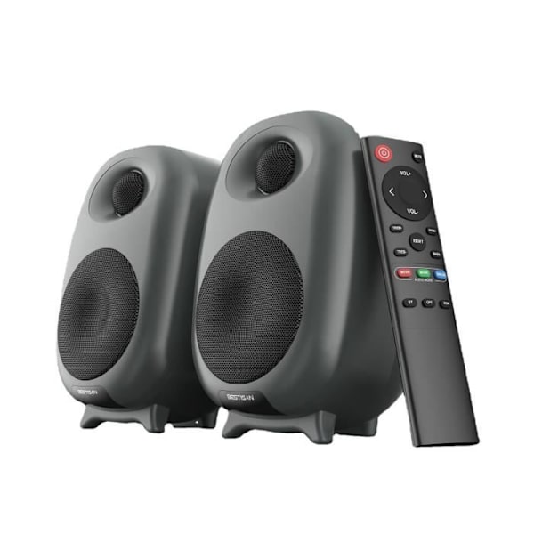 PC-højttaler 2x50W HiFi Active Speakers Bluetooth 5.0 Bass Højttalerpar til TV/PC/Telefon/Pad med fjernbetjening Sort Svart