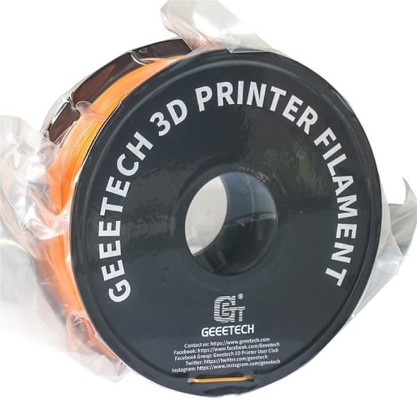 GEEETECH Orange PLA 3D Filament 1,75 mm 1 kg tråd för 3D-skrivare, 1 kg 1 spole, 0,02 mm hög precision