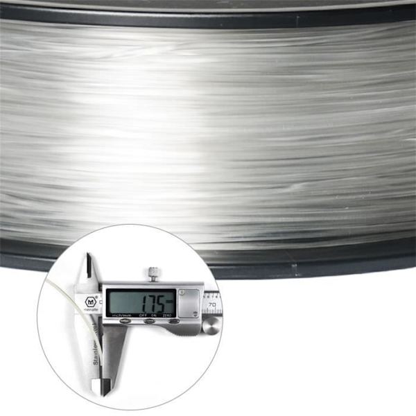 Transparent PLA-filament 1,75 mm 1 kg filament för 3D-skrivare, 2,2 LBS 1 kg 1 spole 0,02 mm hög precision