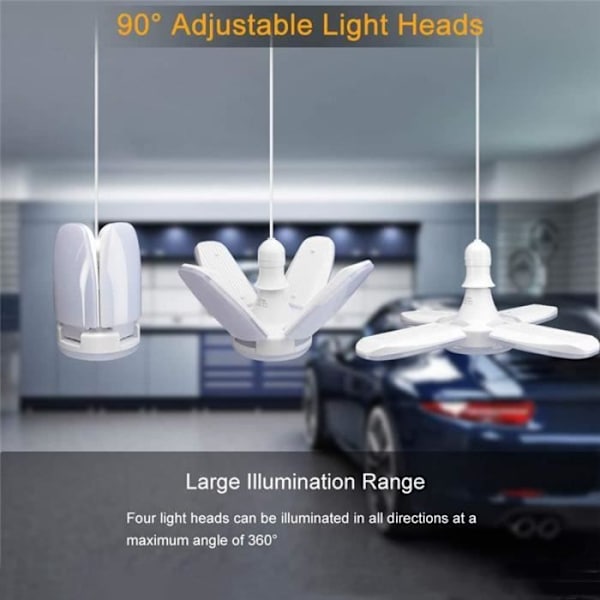 LED Garagebelysning 80W E27/E26 Lagerbelysning LED-takljus Vit