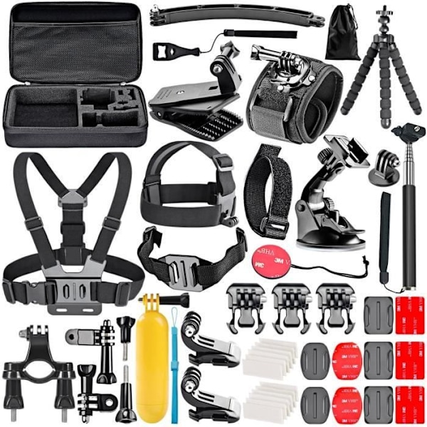 50-i-1 actionkamera tilbehørssæt til GoPro Hero 4/5 Session, Hero 1/2/3/3+/4/5, SJ4000/5000, Nikon og Sony