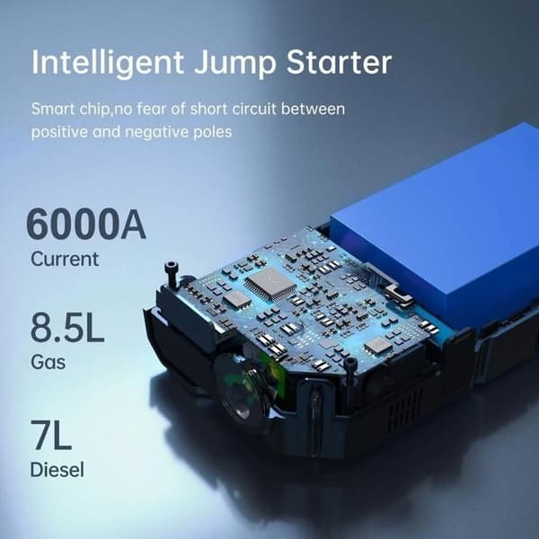 Batteriboostare bil - SWAREY - W150 - 12000mAh - 6000A - Pump 150 PSI Grå