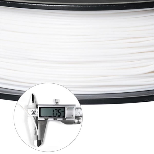 GEEETECH Vit PLA 3D Filament 1,75 mm 1 kg tråd för 3D-skrivare, 1 kg 1 spole, 0,02 mm hög precision