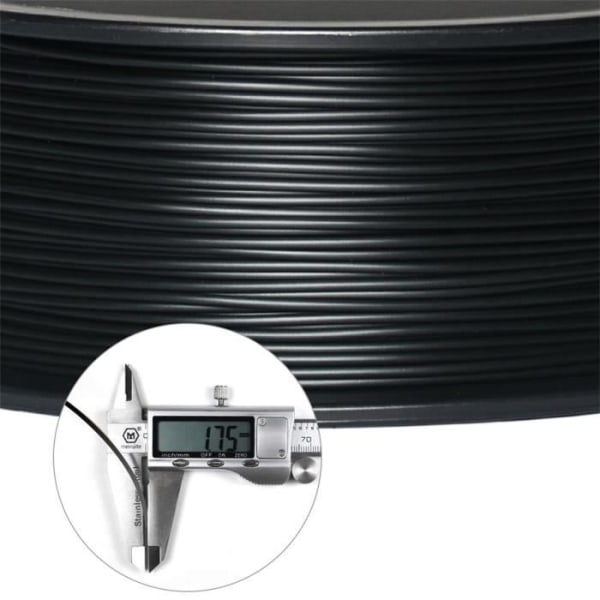 GEEETECH Black PLA 3D Filament 1,75 mm 1 kg för 3D-skrivare, 1 kg 1 spole, 0,02 mm hög precision
