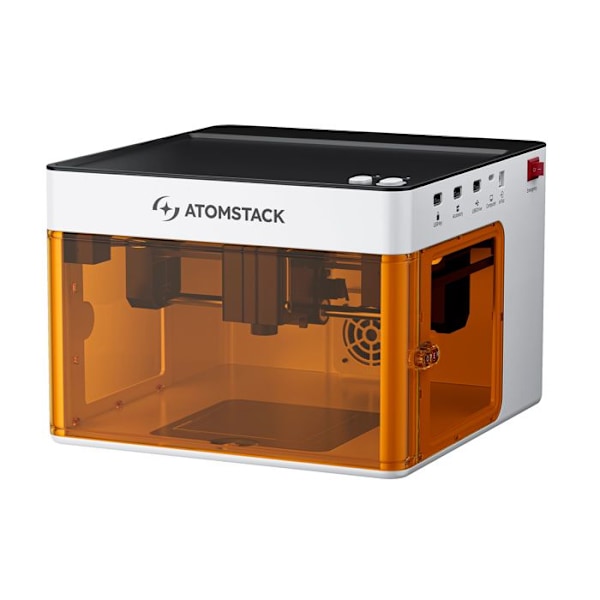 AtomStack P1 Maskiner Gravure Laser Hobby 5W Gratis Kontrol APP Gravure Zone 110 x 110 mm, Hastighed 10000 mm/min Vit