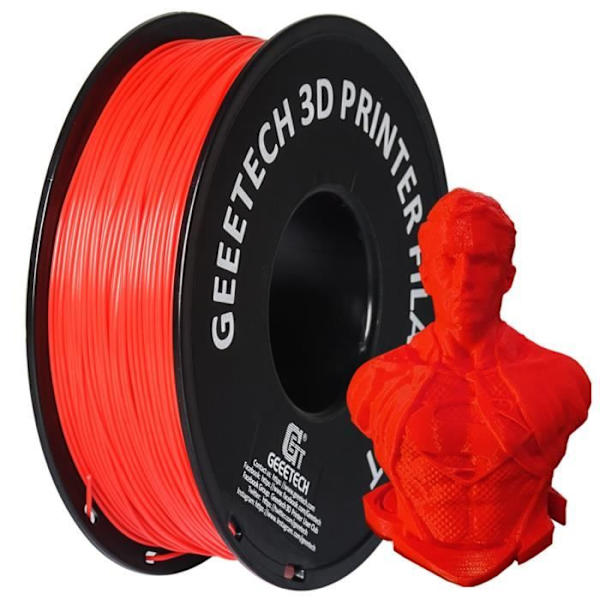 GEEETECH Rød PLA 3D Filament 1,75 mm 1 kg ledning til 3D-printer, 1 kg 1 spole, 0,02 mm høj præcision