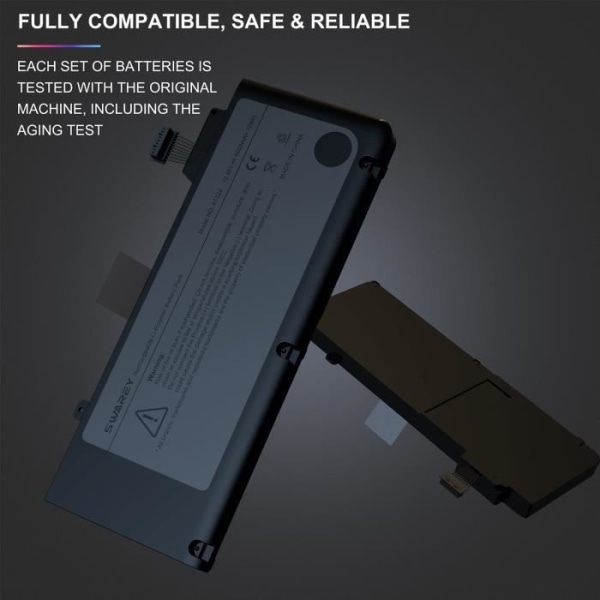 SWAREY erstatningsbatteri til bærbar computer 10,8V 6000mAh Kompatibel A1322 med Apple A1278 A1322 MB990LL/A MB991LL Svart