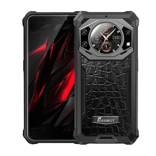 FOSSiBOT F101 PRO Robust Smartphone 10600mAh med skärm på baksidan 8GB + 128GB Android 13.0 Grå