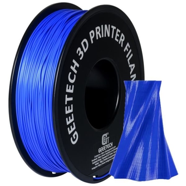 GEEETECH Blue PLA 3D Filament 1,75 mm 1 kg tråd för 3D-skrivare, 1 kg 1 spole, 0,02 mm hög precision