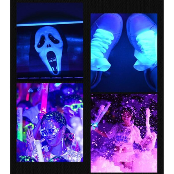 SWAREY Professional UV Disco Lights 8 Huller RGB Laser Blå Rød Grøn USB Scenelampe til fest, Halloween jul sort