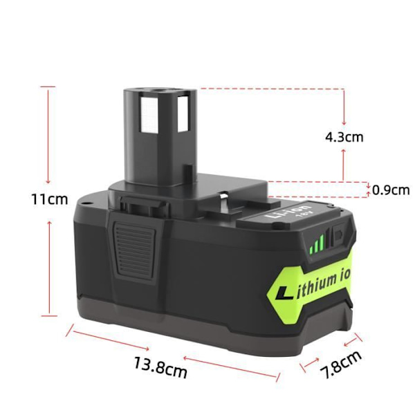 2 STK batteri 6.0Ah kompatibel Ryobi one 18V Lithium-ion P108 grön