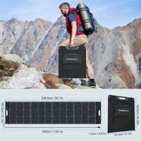 SWAREY 1000W/725.76Wh bærbart generatorkraftværk med foldbart solpanel 200W bærbart kraftværkssæt