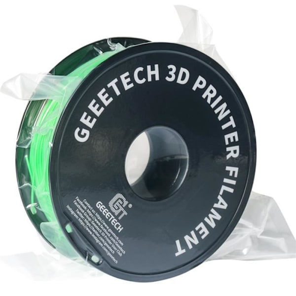 GEEETECH Green PLA 3D Filament 1,75 mm 1 kg tråd för 3D-skrivare, 1 kg 1 spole, 0,02 mm hög precision