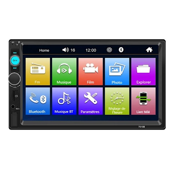 SWAREY Bluetooth Carplay Radio med bakkamera 7 Tommer Touch Screen Mirror Link FM