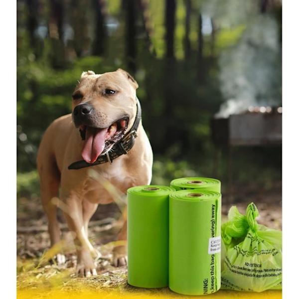 Set med 360 hundavfallspåsar med dispenser Resin Mix Bajspåse för hund/katt grön