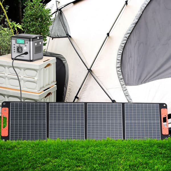 SWAREY Bärbar Elgenerator 518.4Wh med Fällbara Solpaneler 4 paneler 220V Utgång AC/USB/Typ-C/QC 3.0