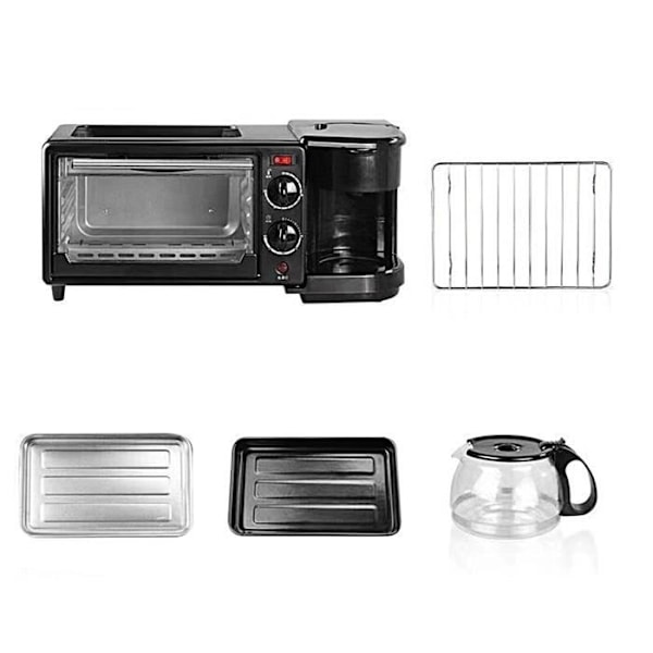 3 i 1 morgenmadsmaskine - WIRLSWEAL - Sort - Brødristere og grill - 1050W