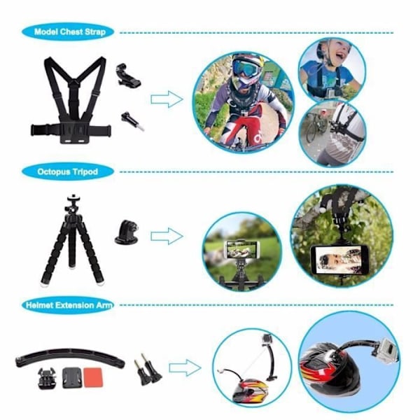 AFAITH Tilbehør GoPro Hero 13 1 2 11 10 9 8 7 Black Hero Max, med stativmonteret stangsele Styr Stativ Embar