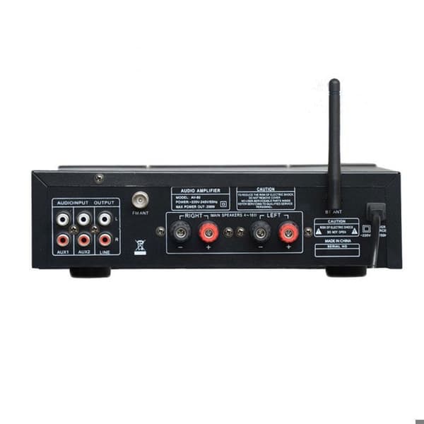 HIFI Bluetooth-forstærker 600W 220V Audio BT Stereo USB SD FM Sort
