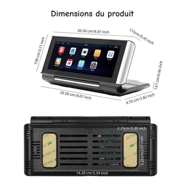 Universal Bluetooth Autoradio 6.86'' HD Touchscreen Foldbar Carplay/Android Auto, med Bagkamera Mirror link FM
