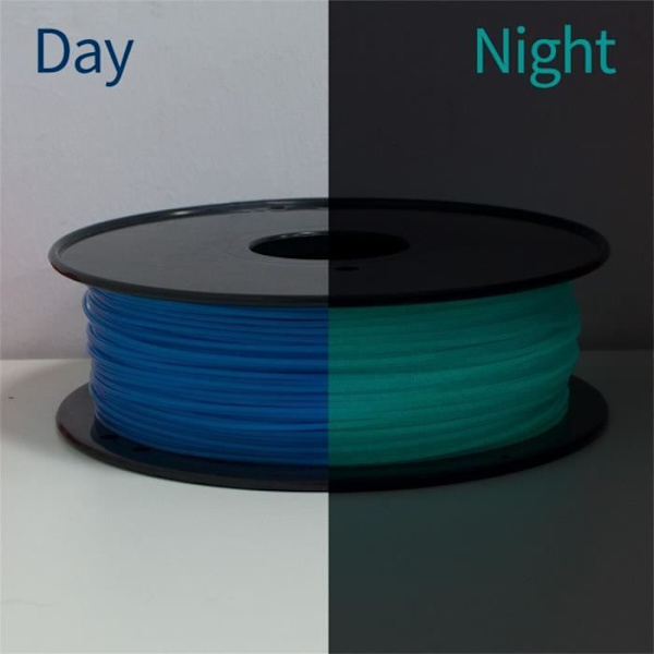 PLA Filament 1,75 mm Glow in the Dark Blue Glow in the Dark 3d-skrivarfilament, 2,2 LBS 1 kg spole, fluorescerande filament