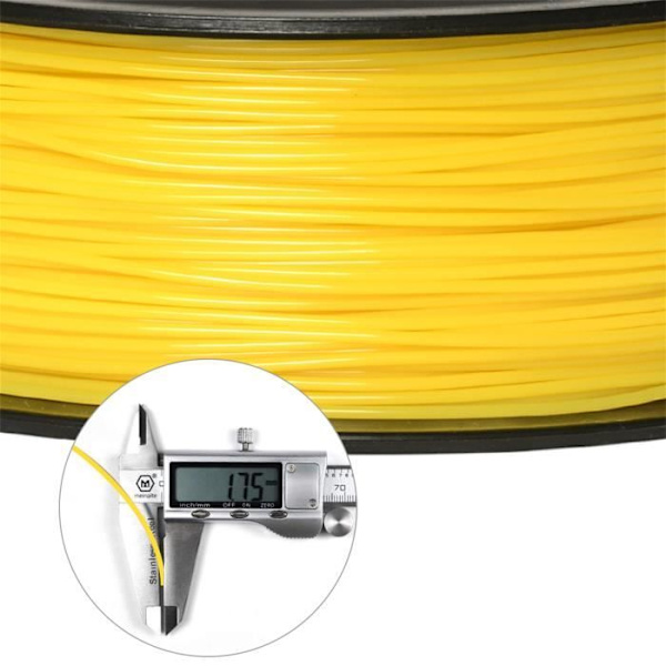 GEEETECH Yellow PLA 3D Filament 1,75 mm 1 kg tråd för 3D-skrivare, 1 kg 1 spole, 0,02 mm hög precision