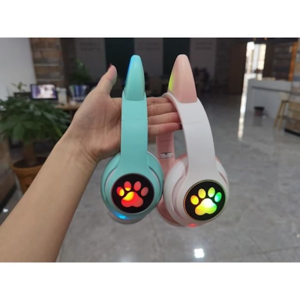 Bluetooth Headset LED Genopladeligt og foldbart trådløst gaming-headset med indbygget mikrofon Unik gavegrøn