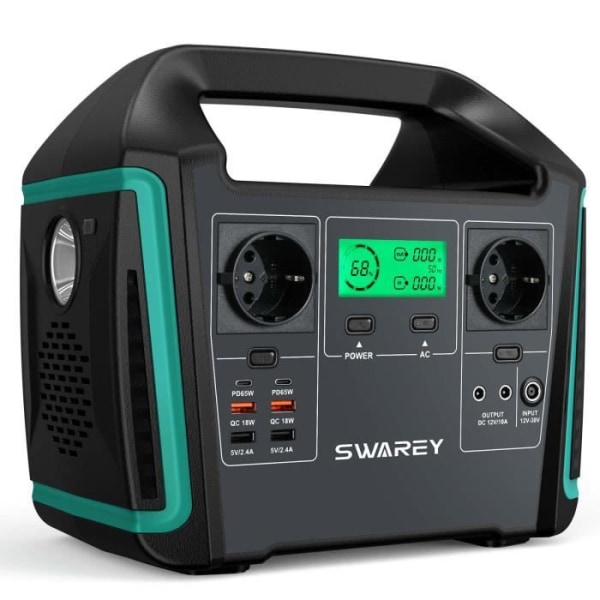 SWAREY S1000 Portable Solar Generator 1000W (1500W Peak) 220V High Power Generator Generator grön