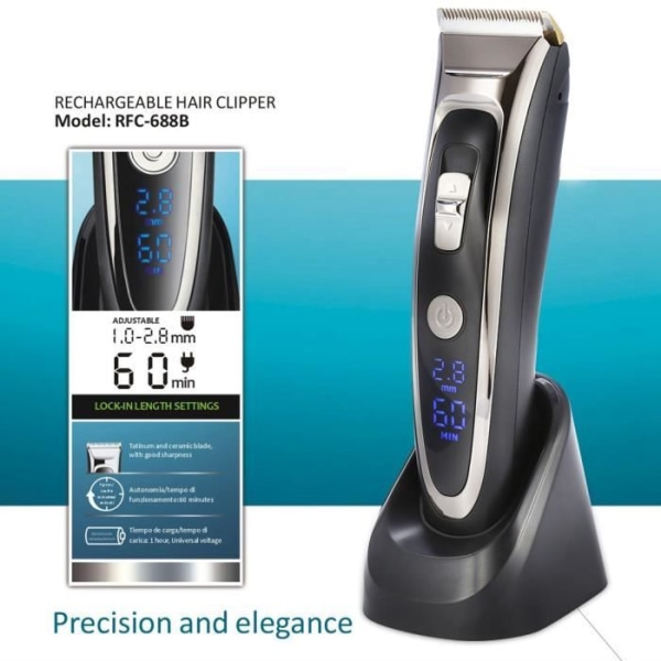 Surker Professional Hair Clipper Elektrisk skäggtrimmer för barn Vuxna EU Plug Black-CHE