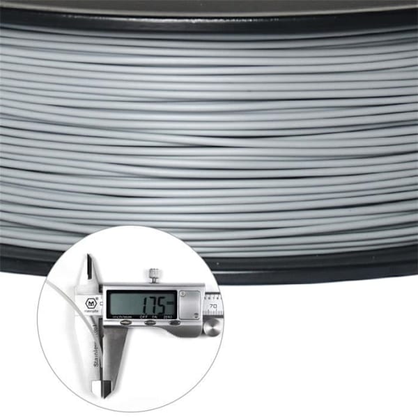 PLA Filament Grå 1,75 mm 1 kg ledning til 3D-printer, 2,2 LBS 1 kg 1 spole 0,02 mm høj præcision