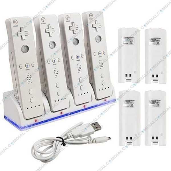 Opladerstation til WII CONTROLLER + 4 BATTERIER