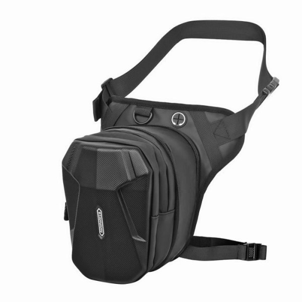 SWAREY Vattentät motorcykelbenväska Stor kapacitet Expanderbar bröstväska Hård resväska