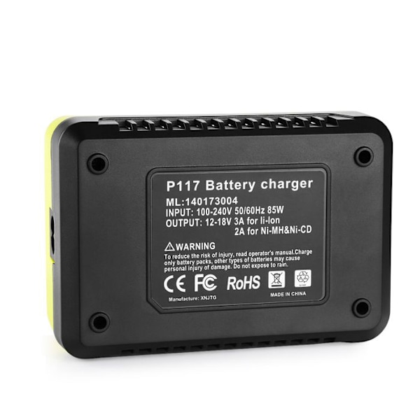 Universel Oplader - Ryobi - 12V-18V - Hurtigopladning - 3A - Flere Beskyttelser Grön