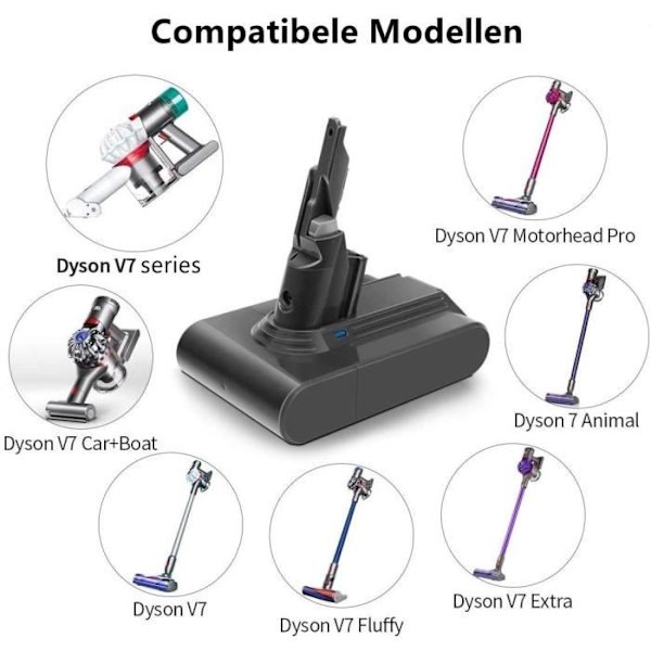 4000mAh utbytesbatteri för Dyson V7 Dyson V7 Absolute Animal Fluffy Dammsugare