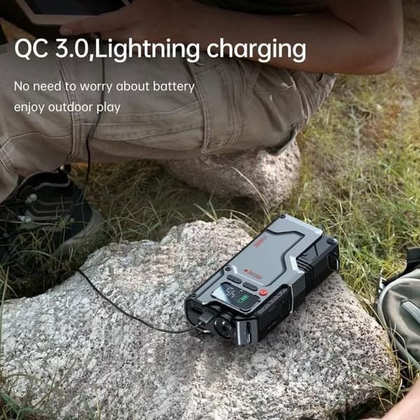 Batteriboostare bil - SWAREY - W150 - 12000mAh - 6000A - Pump 150 PSI Grå