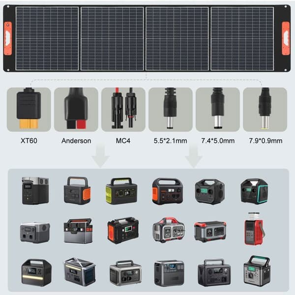 Bärbar elstation - SWAREY - S500 PRO - 518 Wh - Fällbar solpanel 100 W - Utgång 220 V grå