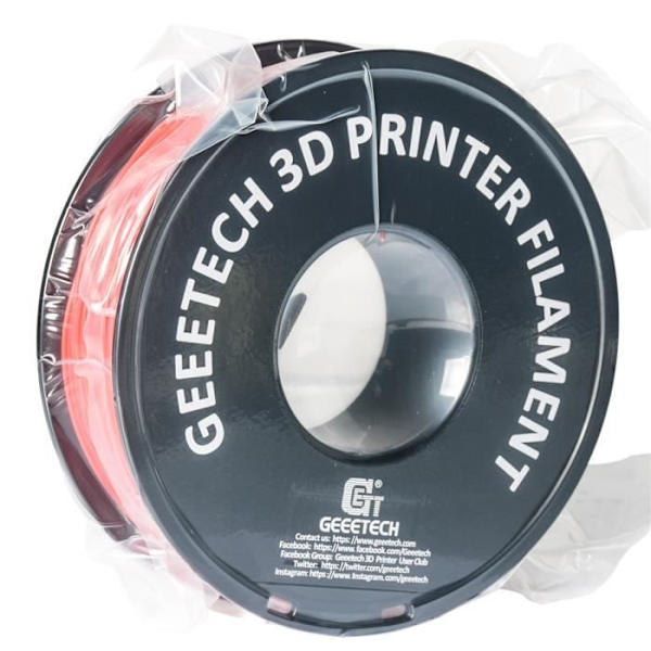 GEEETECH Rød PLA 3D Filament 1,75 mm 1 kg ledning til 3D-printer, 1 kg 1 spole, 0,02 mm høj præcision