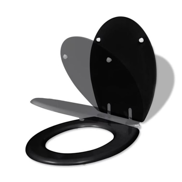 Toalettsits-toalettskål Säte MDF WC Lock Soft Close Lock Svart