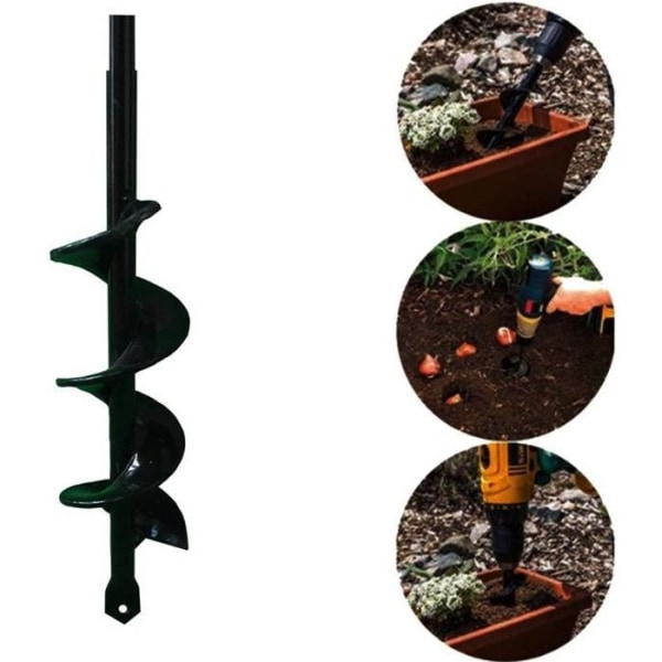 Trädgårdsborrborr, spiralträdgårdsborr för elektrisk eller sladdlös borr Bekvämt planteringsverktyg