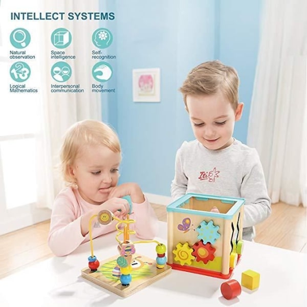 Activity Cube of Awakening Motor Skills Discoveries Babylegetøj, First Age Awareness Game, Pædagogisk børnefødselsdagsgave til julefest Flerfärgad
