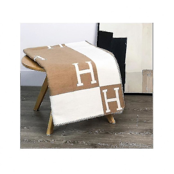 Ull og Kasjmir Kasteteppe Sofa Dekken 130*180cm Khaki